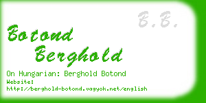 botond berghold business card